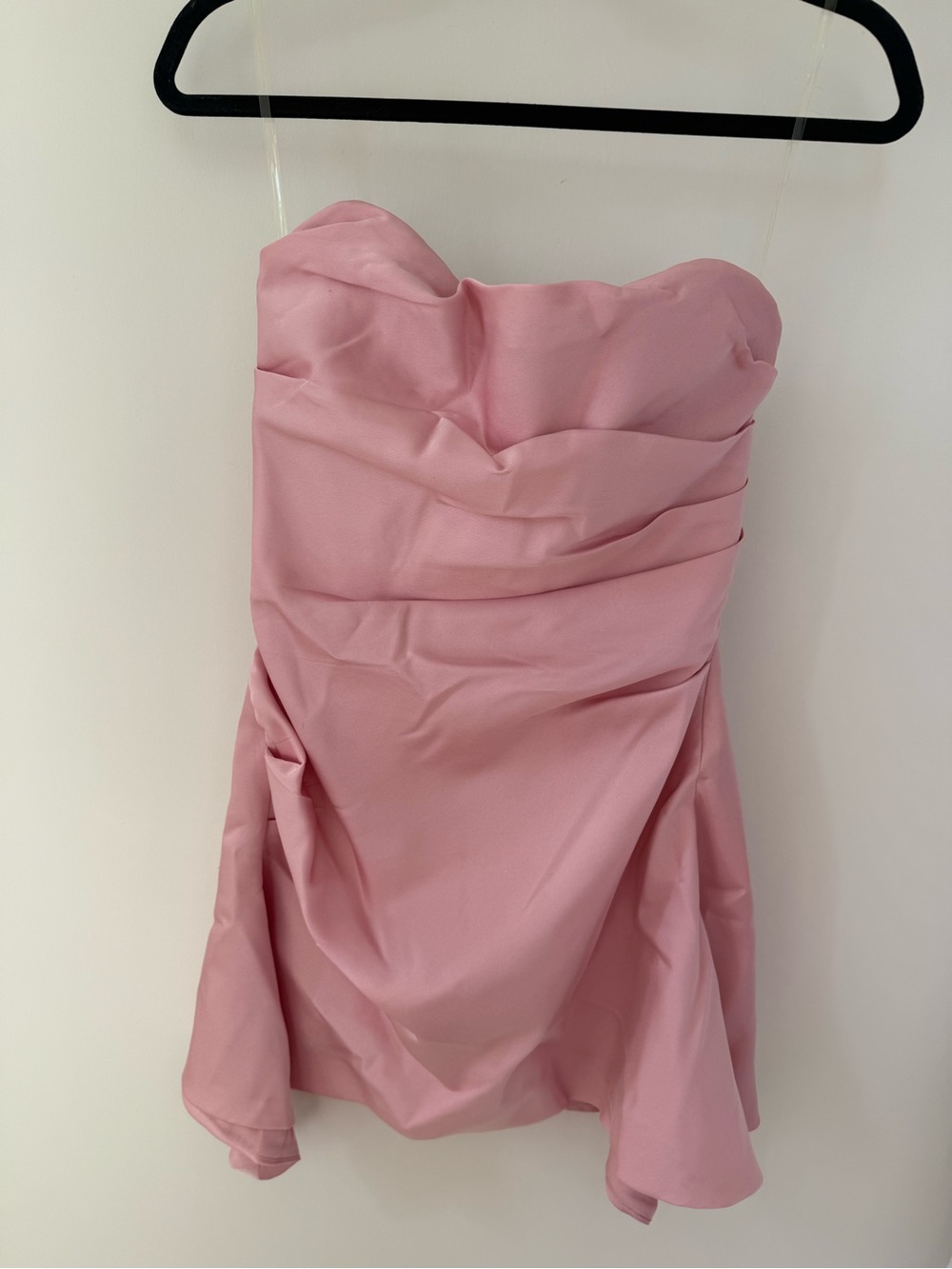 House of CB Pink Satin Strapless Mini Dress - Picture 2 of 4